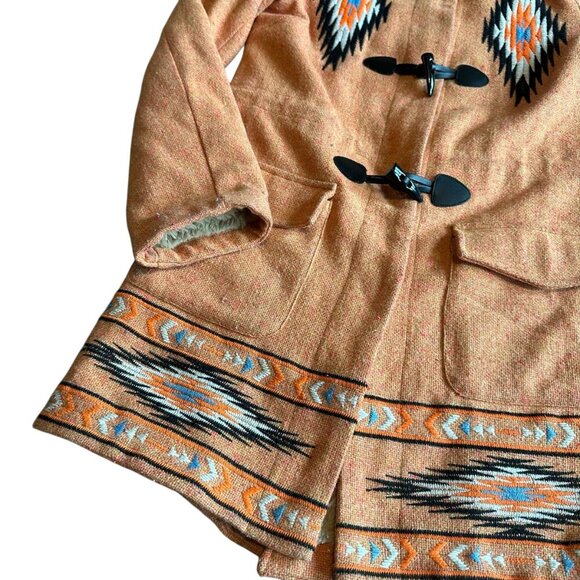 Tasi Malibu Urban Outfitters Orange Embroidered Coat Jacket Sherpa Size Small - Picture 4 of 13